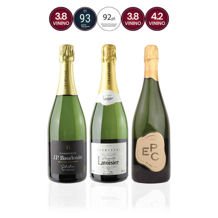 Den Sidste Flaske Mousserende Smagekasse Champagne & Prestige Bobler (3 fl.)