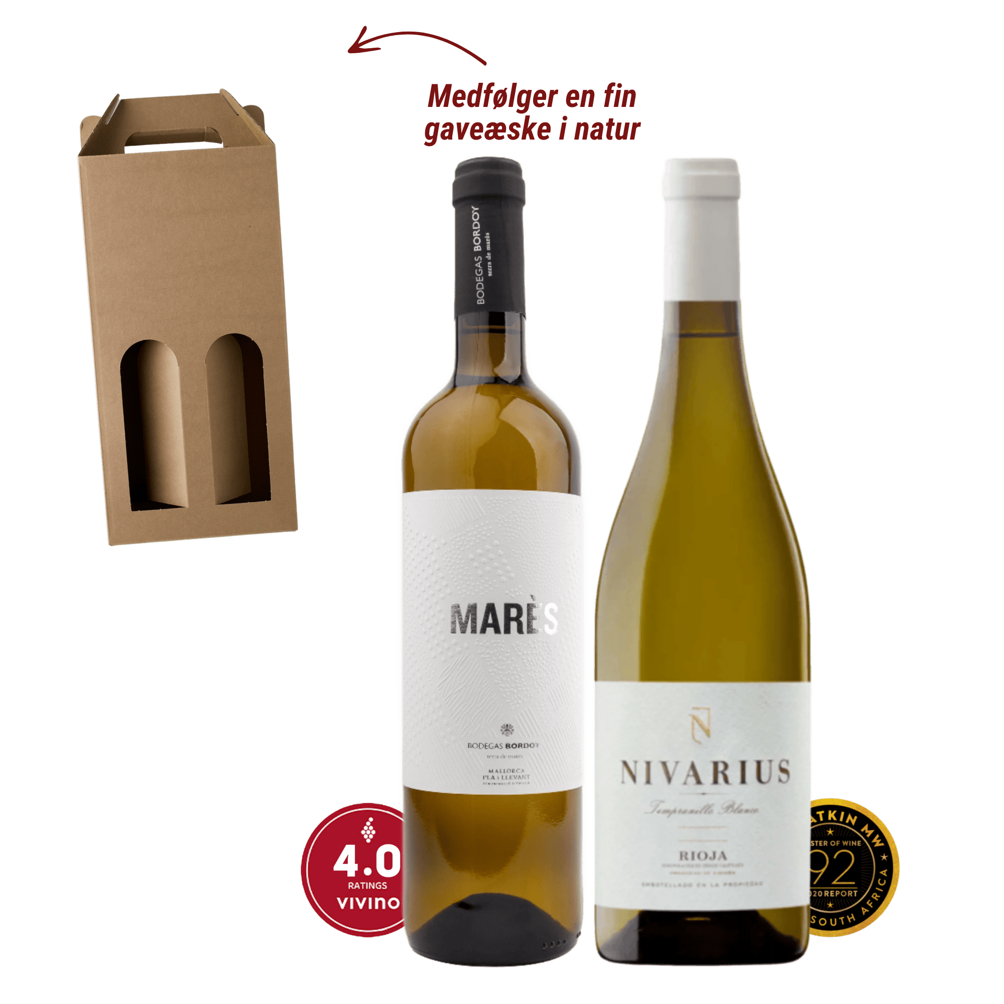 Den Sidste Flaske Hvidvins Smagekasse Den Perfekte Hvide Gaveæske - Mid-select (2 fl. + gaveæske)