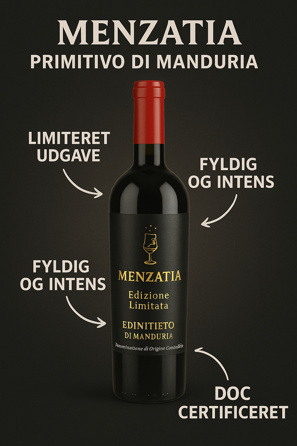 Menzatia Rødvin Menzatia Edizione Limitata Primitivo Di Manduria 2023
