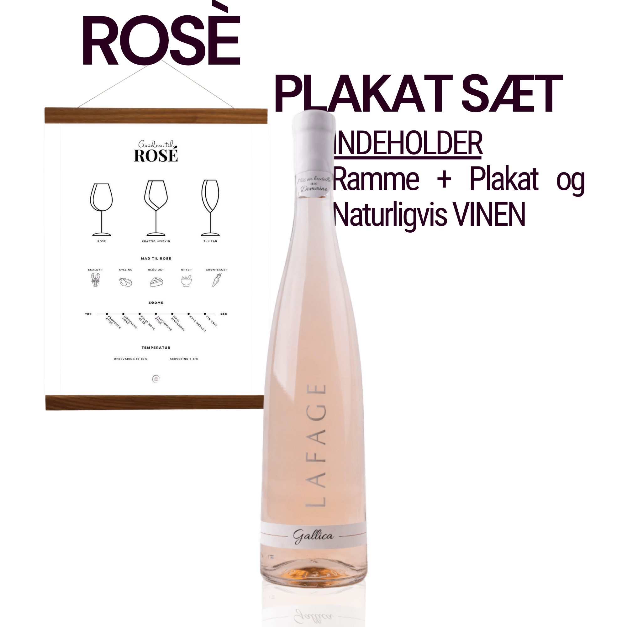 Den Sidste Flaske Mixed Smagekasse Rosé Plakat sæt